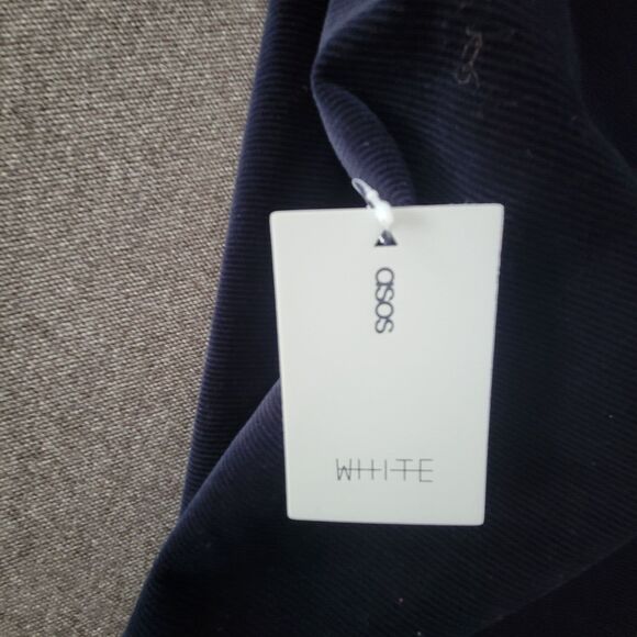 ASOS WHITE Size 4 Blue Corduroy Ankle Crop Jumpsuit 838 - Picture 7 of 11